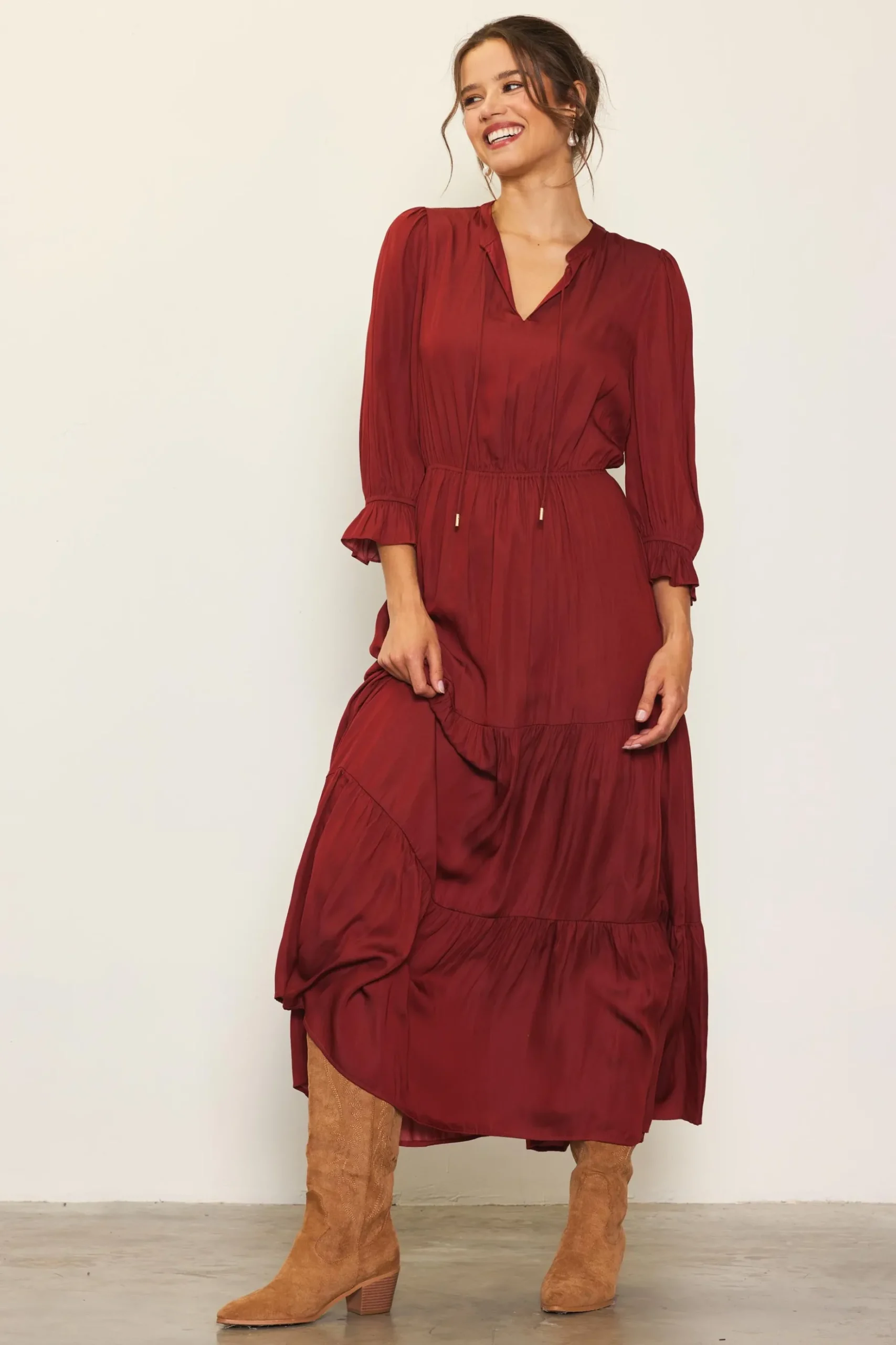 Emery Ruffle Tiered Maxi Dress*SKIES ARE BLUE
