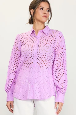 Eyelet Buttondown Shirt*SKIES ARE BLUE Hot