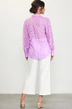 Eyelet Buttondown Shirt*SKIES ARE BLUE Hot