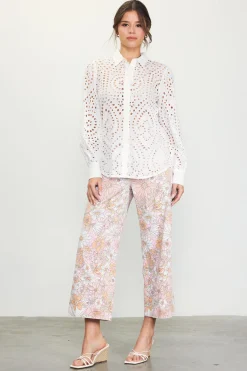 Eyelet Buttondown Shirt*SKIES ARE BLUE Best