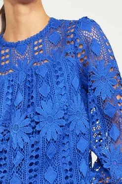 Eyelet Lace Longsleeve Blouse*SKIES ARE BLUE Hot