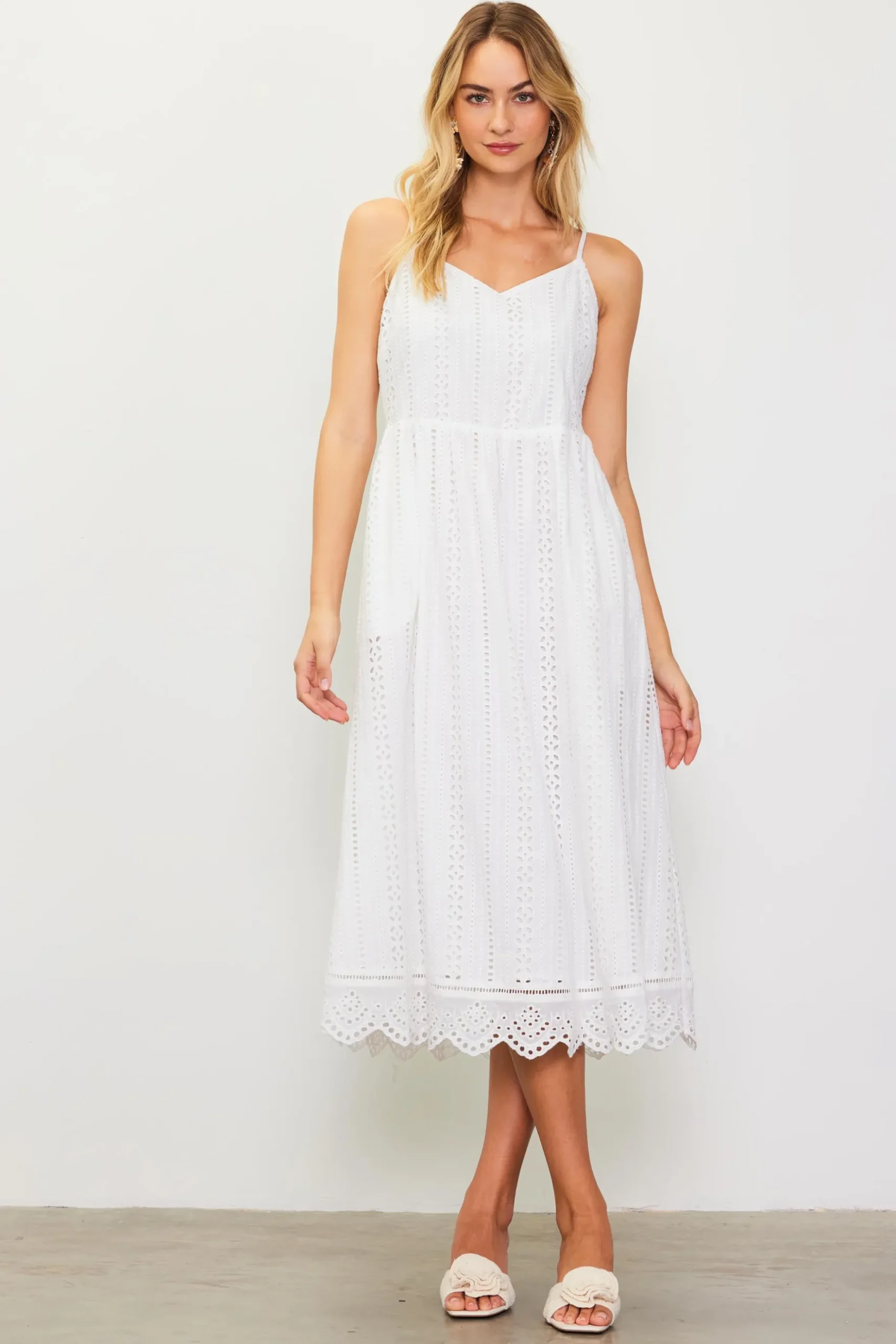 Eyelet Lace Midi Dress*SKIES ARE BLUE Sale