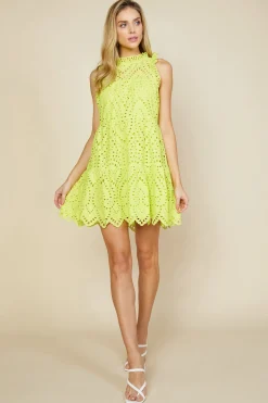Eyelet Lace Mini Dress*SKIES ARE BLUE Best