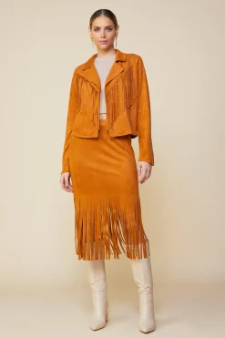 Faux Leather Fringe Jacket*SKIES ARE BLUE New