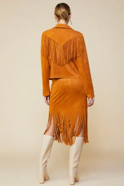 Faux Leather Fringe Jacket*SKIES ARE BLUE New