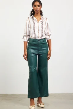 Faux Leather Wide Leg Pants*SKIES ARE BLUE Best