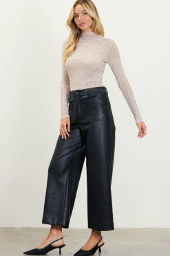 Faux Leather Wide Leg Pants*SKIES ARE BLUE Online
