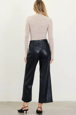 Faux Leather Wide Leg Pants*SKIES ARE BLUE Online