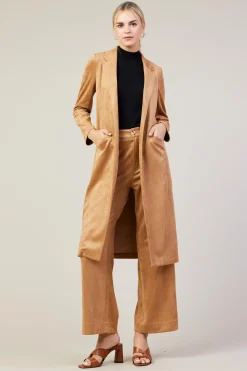Faux Suede Duster Coat*SKIES ARE BLUE Hot
