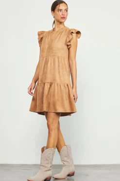 Faux Suede Tiered Mini Dress*SKIES ARE BLUE Hot