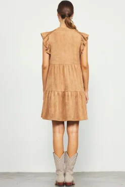 Faux Suede Tiered Mini Dress*SKIES ARE BLUE Hot