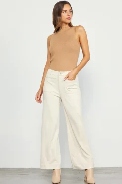 Faux Suede Wide Leg Pant*SKIES ARE BLUE Outlet