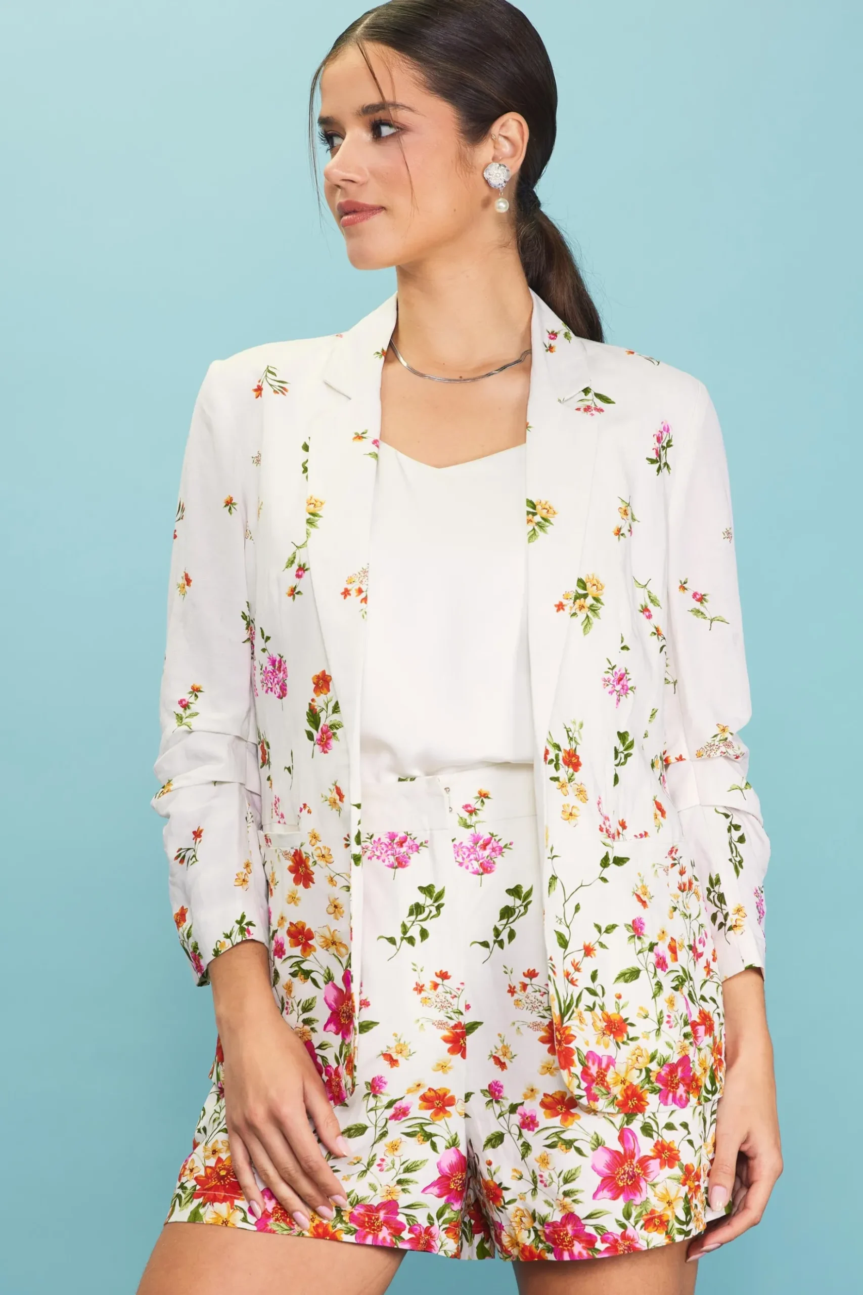 Floral Motif Print Blazer*SKIES ARE BLUE New