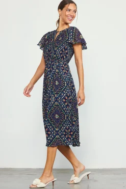 Floral Print Pleated Midi Dress*SKIES ARE BLUE Sale