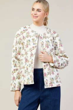 Floral Print Quilted Jacket*SKIES ARE BLUE Best