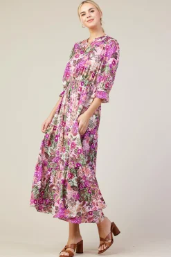 Floral Print Ruffle Maxi Dress*SKIES ARE BLUE Outlet