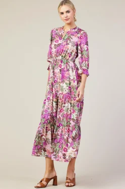 Floral Print Ruffle Maxi Dress*SKIES ARE BLUE Outlet