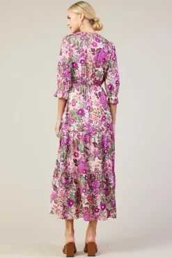 Floral Print Ruffle Maxi Dress*SKIES ARE BLUE Outlet