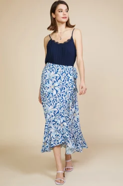 Floral Print Ruffled Wrap Skirt*SKIES ARE BLUE Sale