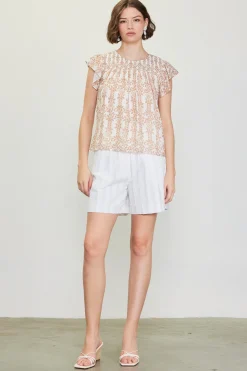 Floral Print Smocked Yoke Top*SKIES ARE BLUE Sale