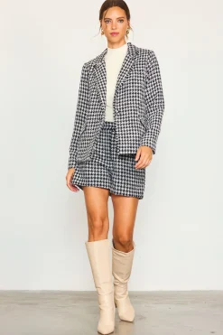Fringed Houndstooth Shorts*SKIES ARE BLUE Online