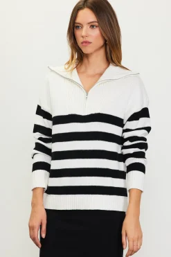 Half-Zip Striped Sweater*SKIES ARE BLUE New