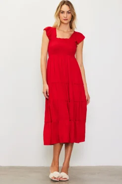 Hathaway Tiered Midi Dress*SKIES ARE BLUE Clearance