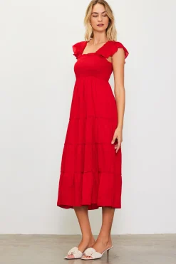 Hathaway Tiered Midi Dress*SKIES ARE BLUE Clearance