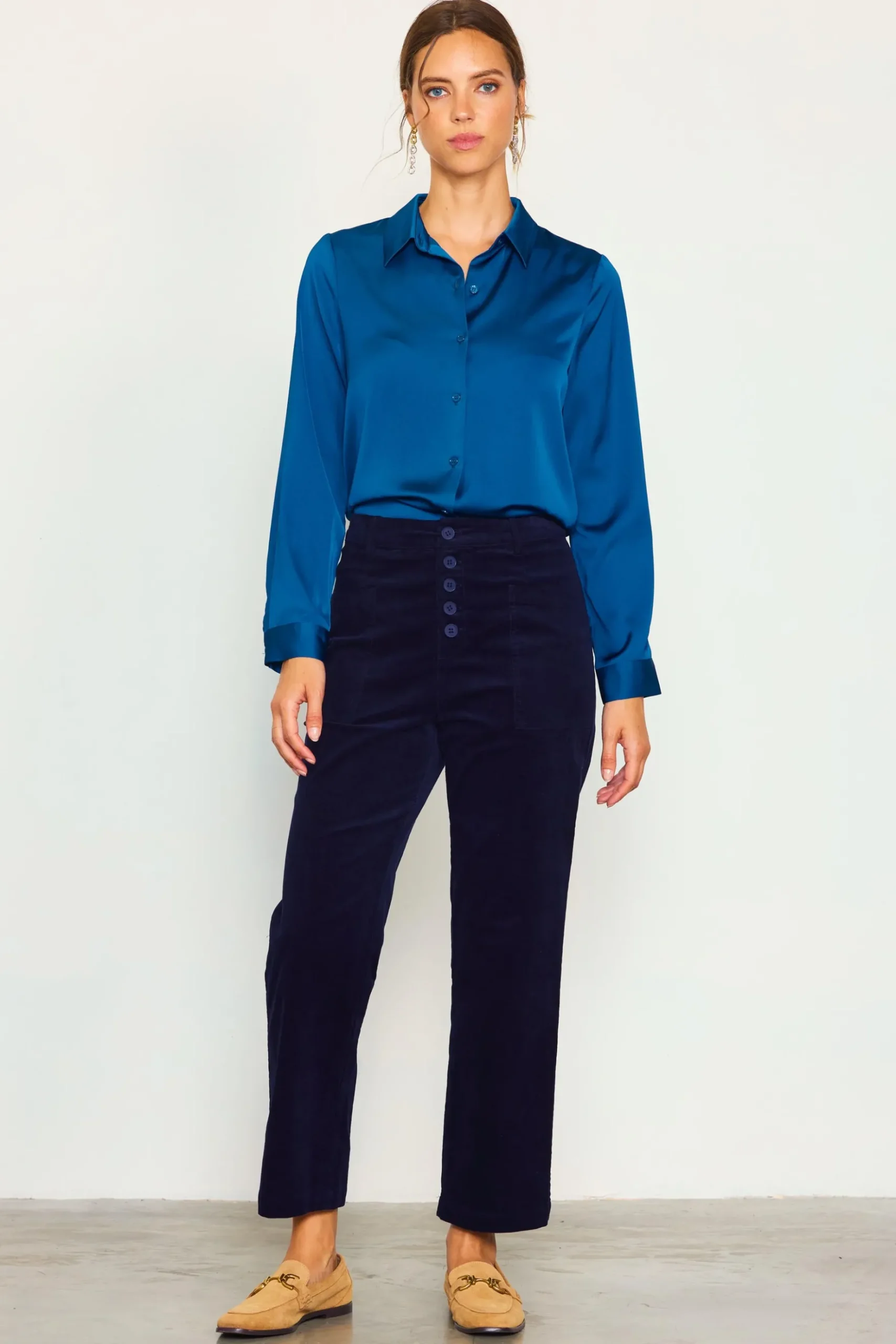 High Waisted Corduroy Pants*SKIES ARE BLUE Outlet