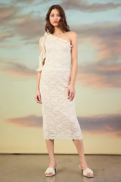 High Waisted Lace Midi Skirt*SKIES ARE BLUE Best