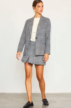 Houndstooth Pleated Mini Skort*SKIES ARE BLUE Clearance