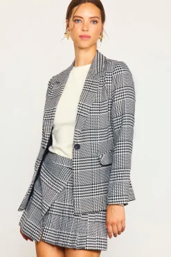 Houndstooth Tailored Blazer*SKIES ARE BLUE Hot