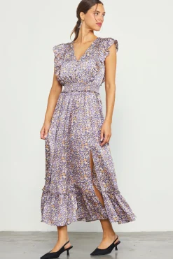 Indira Floral Print Smocked Waist Dress*SKIES ARE BLUE Hot