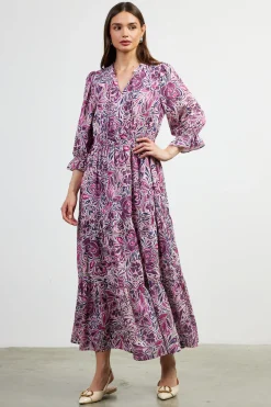 Jacquard Floral Motif Maxi Dress*SKIES ARE BLUE Hot