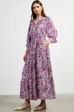 Jacquard Floral Motif Maxi Dress*SKIES ARE BLUE Hot