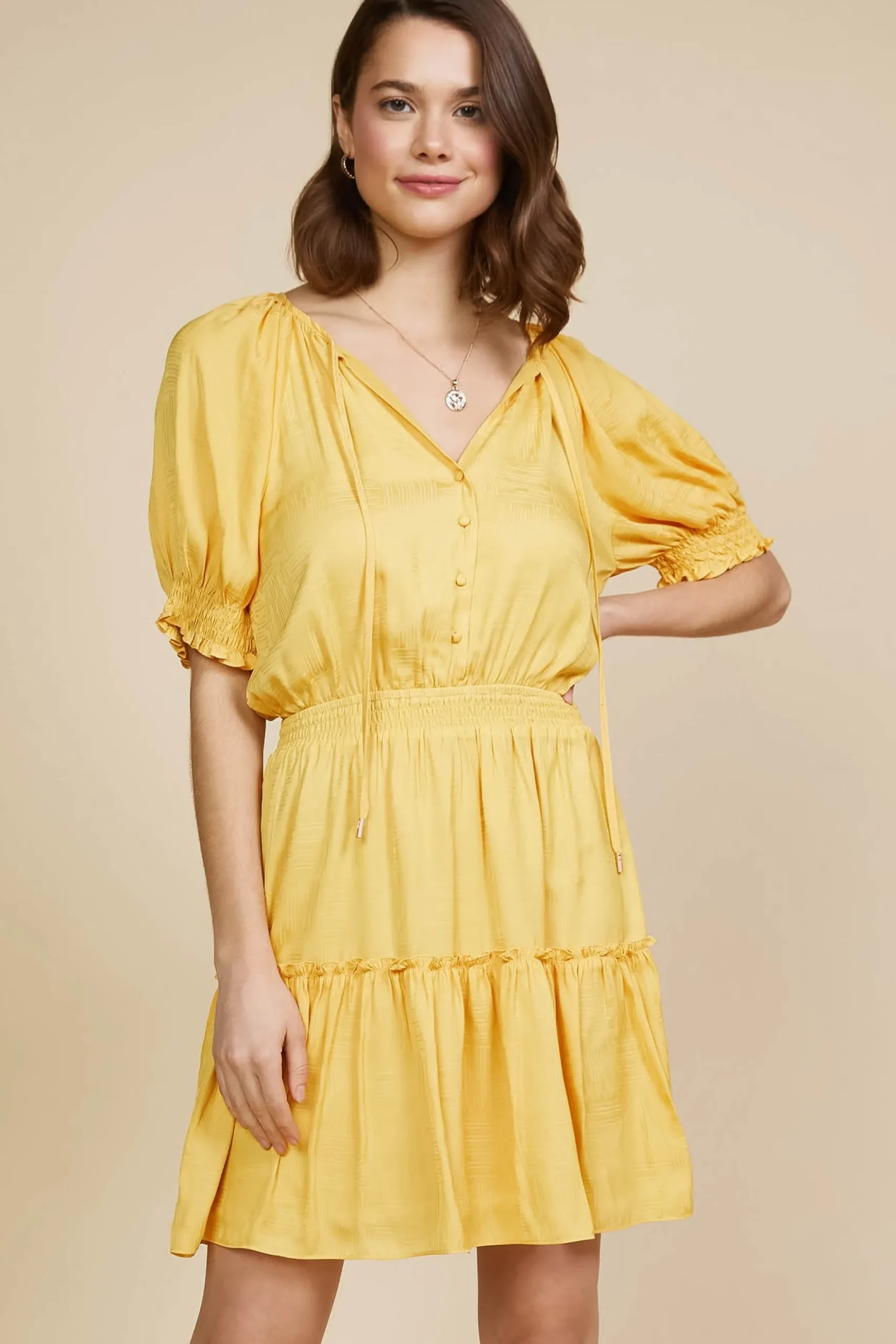 Jacquard Tiered Short Dress*SKIES ARE BLUE Best