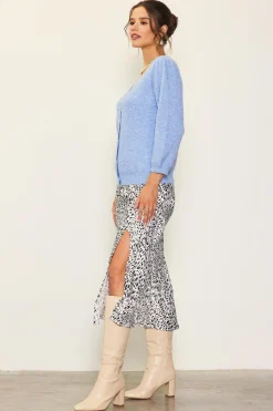 Jewelry Button Puff Sleeve Cardigan*SKIES ARE BLUE Best