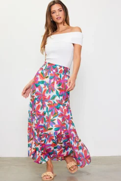 Juliette Floral Print Midi Skirt*SKIES ARE BLUE New