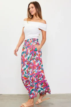 Juliette Floral Print Midi Skirt*SKIES ARE BLUE New