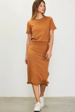 Knit Midi Ruffle Detail Skirt*SKIES ARE BLUE Online