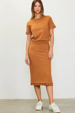 Knit Midi Ruffle Detail Skirt*SKIES ARE BLUE Online