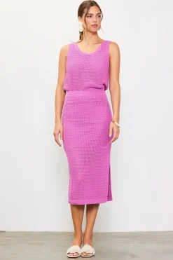 Knit Side Slit Skirt*SKIES ARE BLUE Clearance