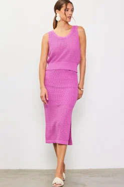Knit Side Slit Skirt*SKIES ARE BLUE Clearance