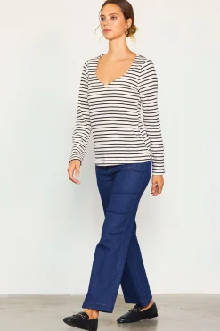 Knit Striped Longsleeve Top*SKIES ARE BLUE Best