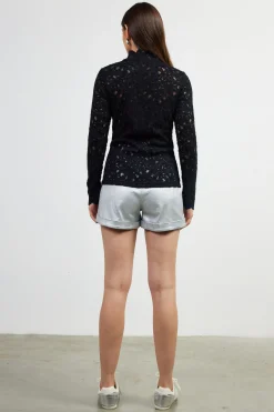 Lace Mock Neck Top*SKIES ARE BLUE Outlet