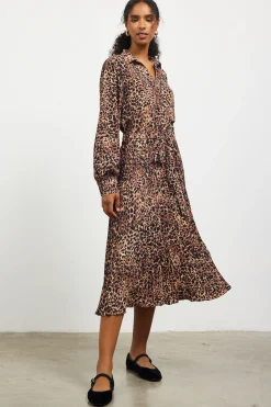 Leopard Print Shirt Midi Dress*SKIES ARE BLUE