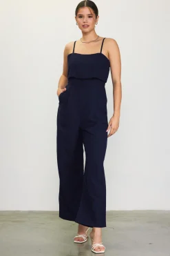 Linen Blend Shoulder Strap Jumpsuit*SKIES ARE BLUE Best