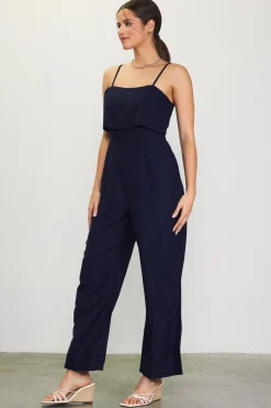 Linen Blend Shoulder Strap Jumpsuit*SKIES ARE BLUE Best