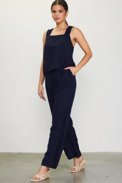 Linen Blend Square Neck Tank Top*SKIES ARE BLUE Best