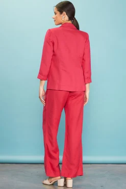 Linen Blend Three-Quarter Sleeve Blazer*SKIES ARE BLUE